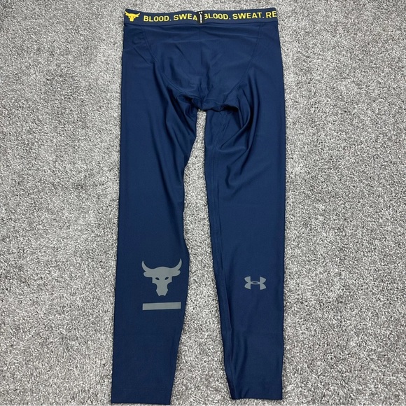 ✔️UNDER ARMOUR PROJECT ROCK HEATGEAR MENS LEGGINGS WORKOUT TIGHTS - Picture 4 of 10